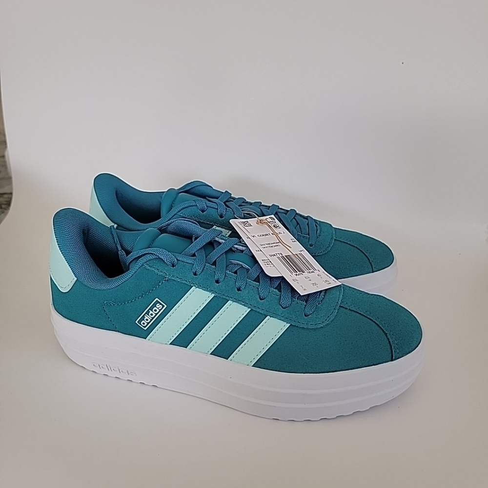 Adidas VL Court BOLD JR Skateboard Size 7Y IH4778 Arctic Fusion / Semi Flash Aq - Picture 10 of 12